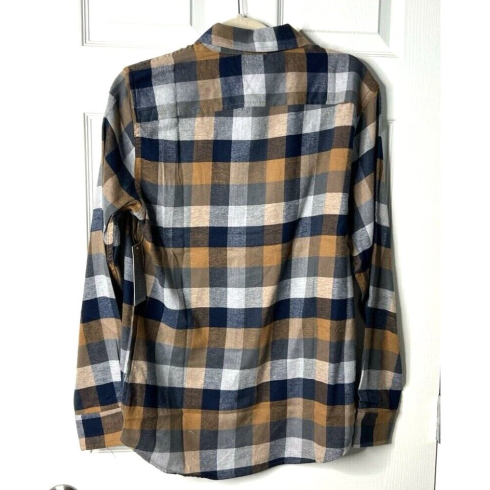 Geoffrey Beene Button-Up Check Flannel - Neutral … - image 2